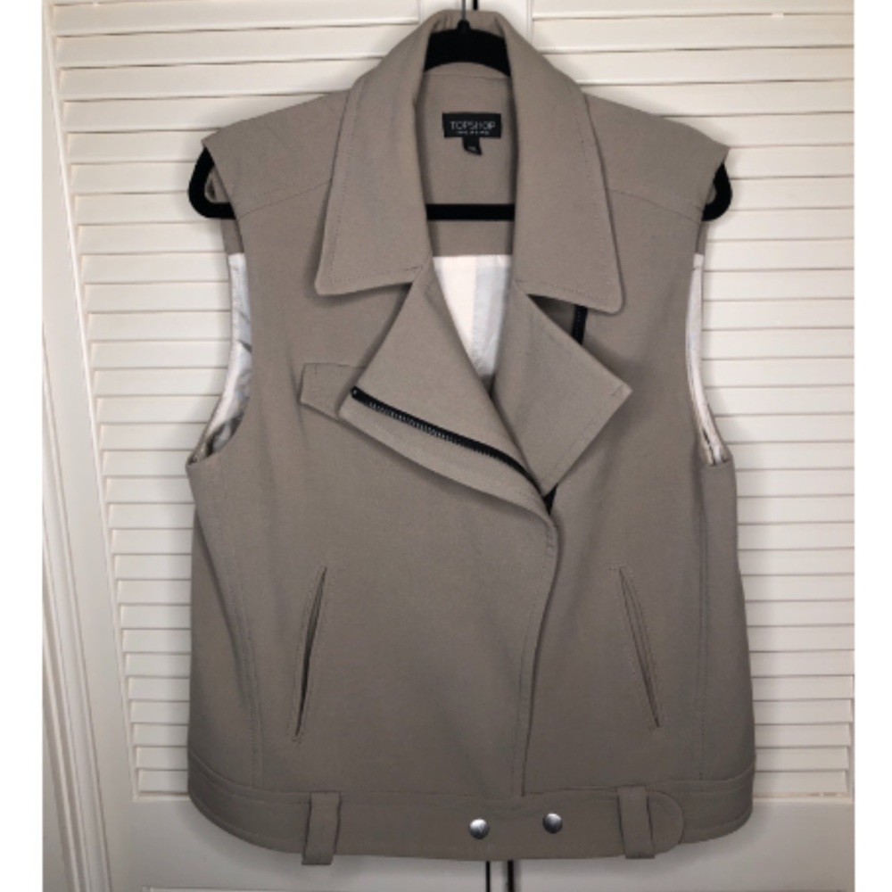 Topshop Zip-up Moto Vest